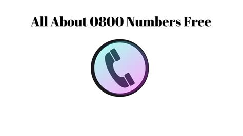 Are 0800 numbers free?