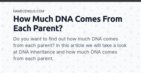 Are children exactly 50% from each parent?