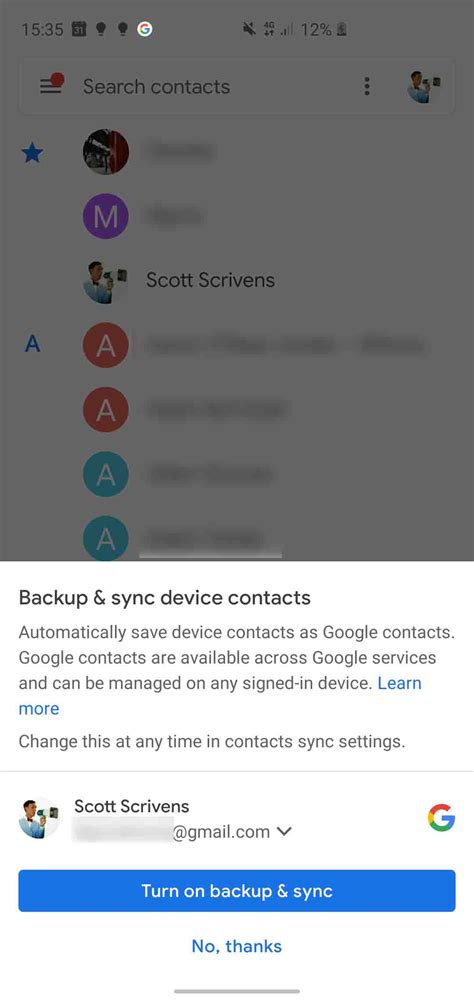 Are contacts saved in Google?