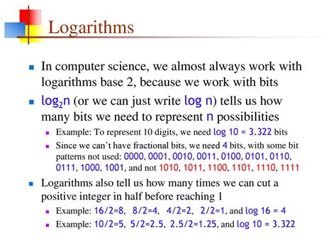 Are logarithms used in computer science?