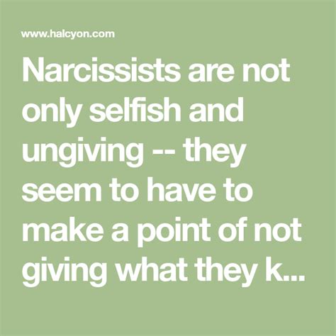 Are narcissists selfish?