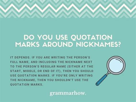Are nicknames in single or double quotes?
