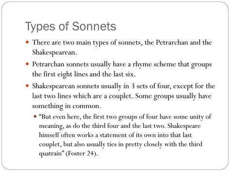 Are there 2 types of sonnets?