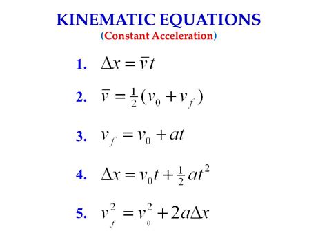 Are there 4 or 5 kinematic equations?