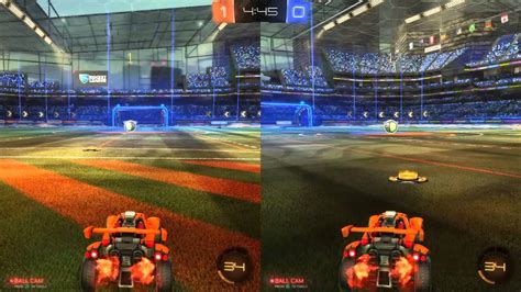 Can 2 players play splitscreen on Rocket League?