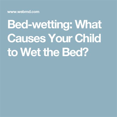 Can ADHD cause bed wetting?