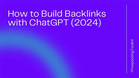 Can ChatGPT create backlinks?