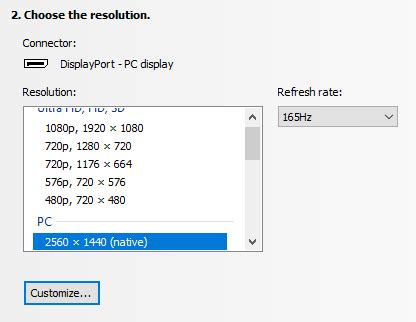 Can DisplayPort 1.2 run 165Hz?