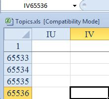 Can Excel have more than 65536 rows?