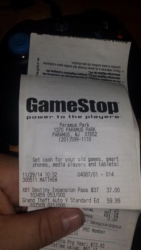 Can GameStop look up receipts?