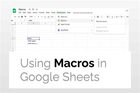 Can Google Sheets handle macros?