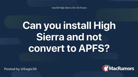 Can High Sierra use APFS?