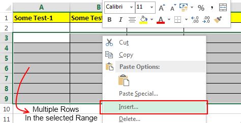 Can I INSERT multiple rows at once in Excel?
