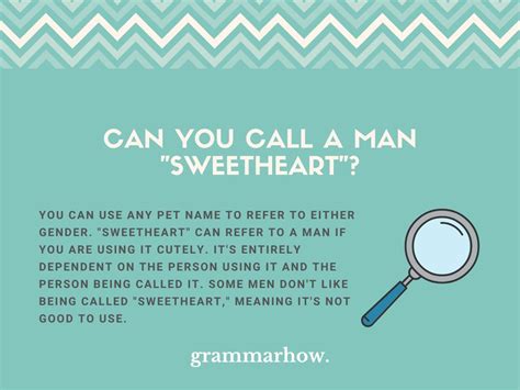 Can I call a guy sweetheart?