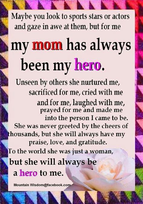 Can I call my mother my hero?