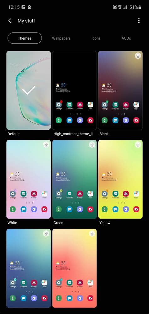 Can I change Theme in Samsung?