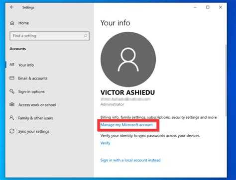 Can I change my Windows 10 account name?