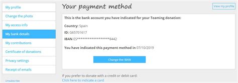 Can I change my payment method on self?