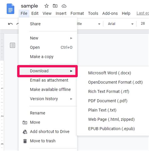 Can I convert a Google Doc to Word?