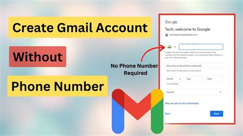 Can I create multiple Gmail accounts without phone number?