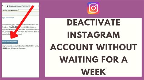 Can I deactivate Instagram without waiting a week?