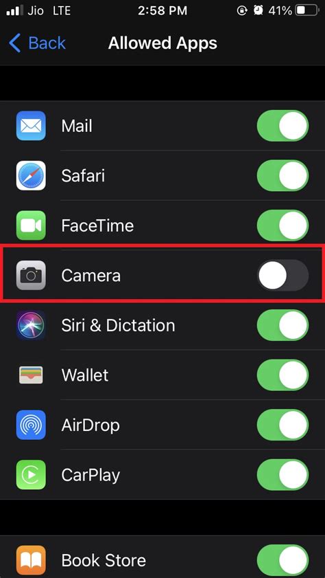 Can I deactivate camera on iPhone?