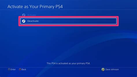 Can I deactivate primary PS4 remotely?