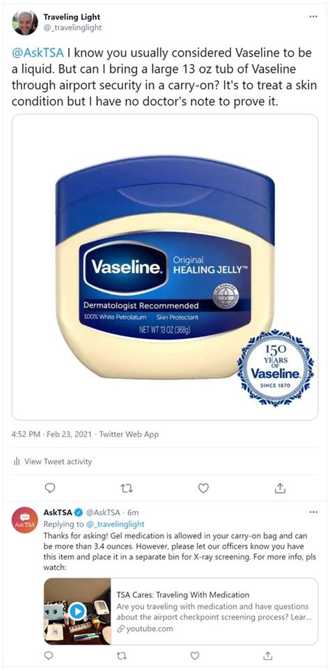 Can I fly with Vaseline?