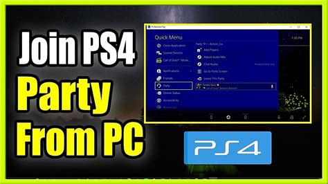 Can I join a ps4 party on PC?