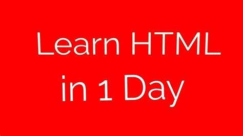 Can I learn HTML in one day?