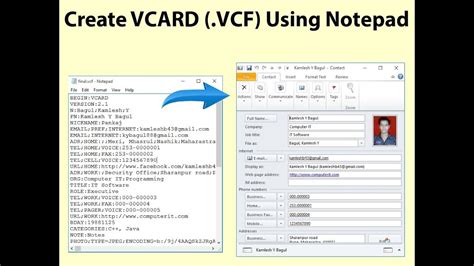 Can I open VCF file with notepad?