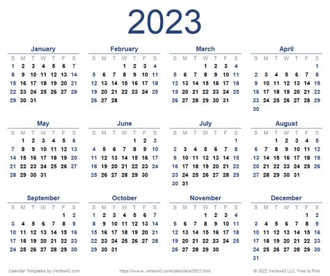 Can I print 2023 Calendar free?
