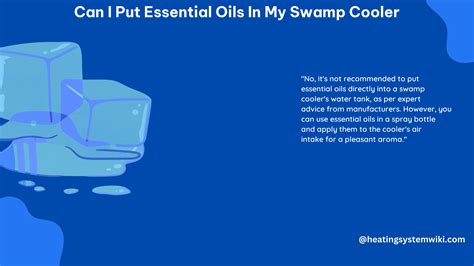 Can I put essential oils in my swamp cooler?
