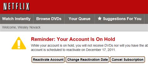 Can I put my Netflix account on hold?