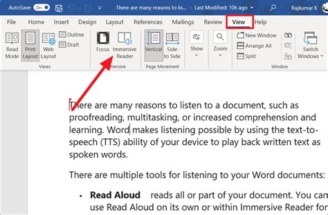 Can I record Word read aloud?