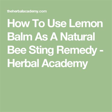 Can I rub lemon on bee sting?