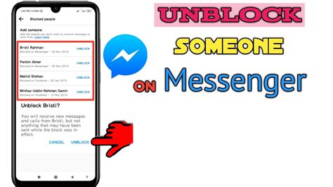 Can I unblock someone on Messenger after I block them?