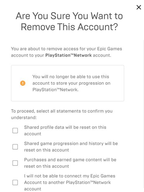 Can I unlink my Epic Games account from PS4?