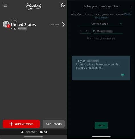 Can I use Hushed number for WhatsApp?