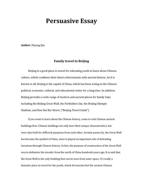 Can I use I in a persuasive essay?