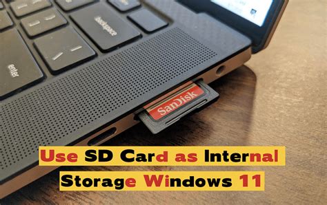 Can I use SD card as internal memory on laptop?