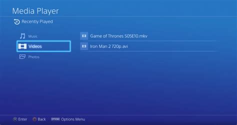 Can PS4 play USB movies?