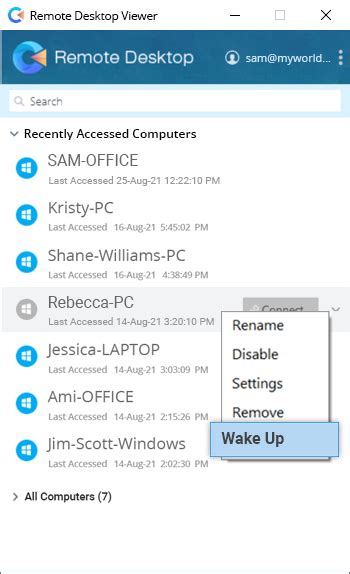 Can Remote Desktop wake up a computer?