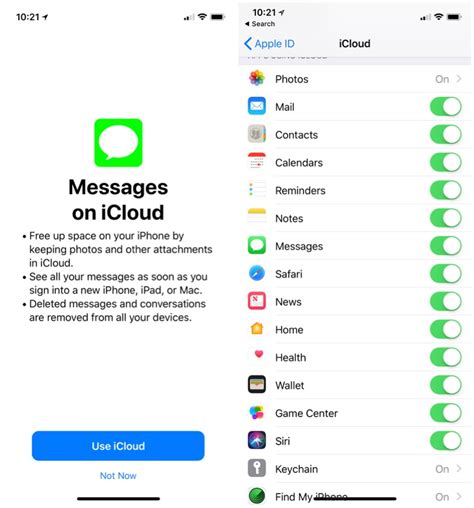 Can SMS messages be saved to iCloud?