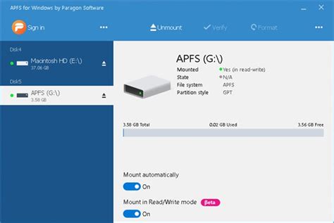 Can Windows format APFS?