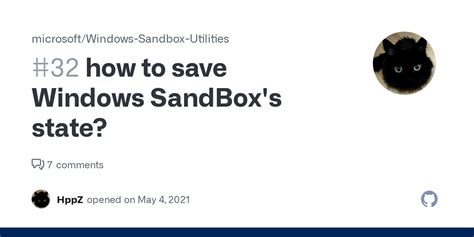 Can Windows sandbox save state?