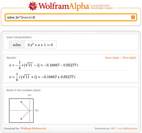 Can Wolfram Alpha solve complex equations?