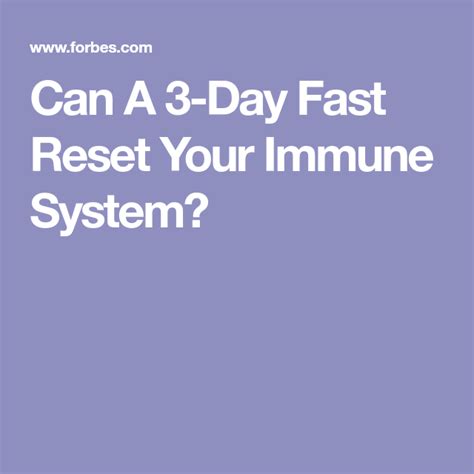 Can a 3 day fast reset your immune system?