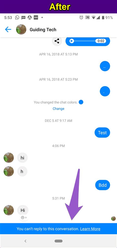 Can a blocked person still message me on Messenger?