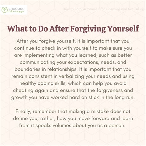 Can a cheater forgive themselves?